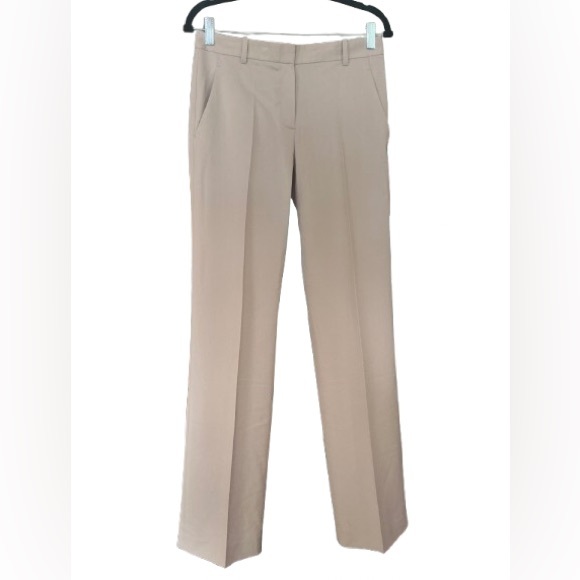 Theory Demitria Beige Italian Virgin Wool Pants - Size 4 - Picture 2 of 9